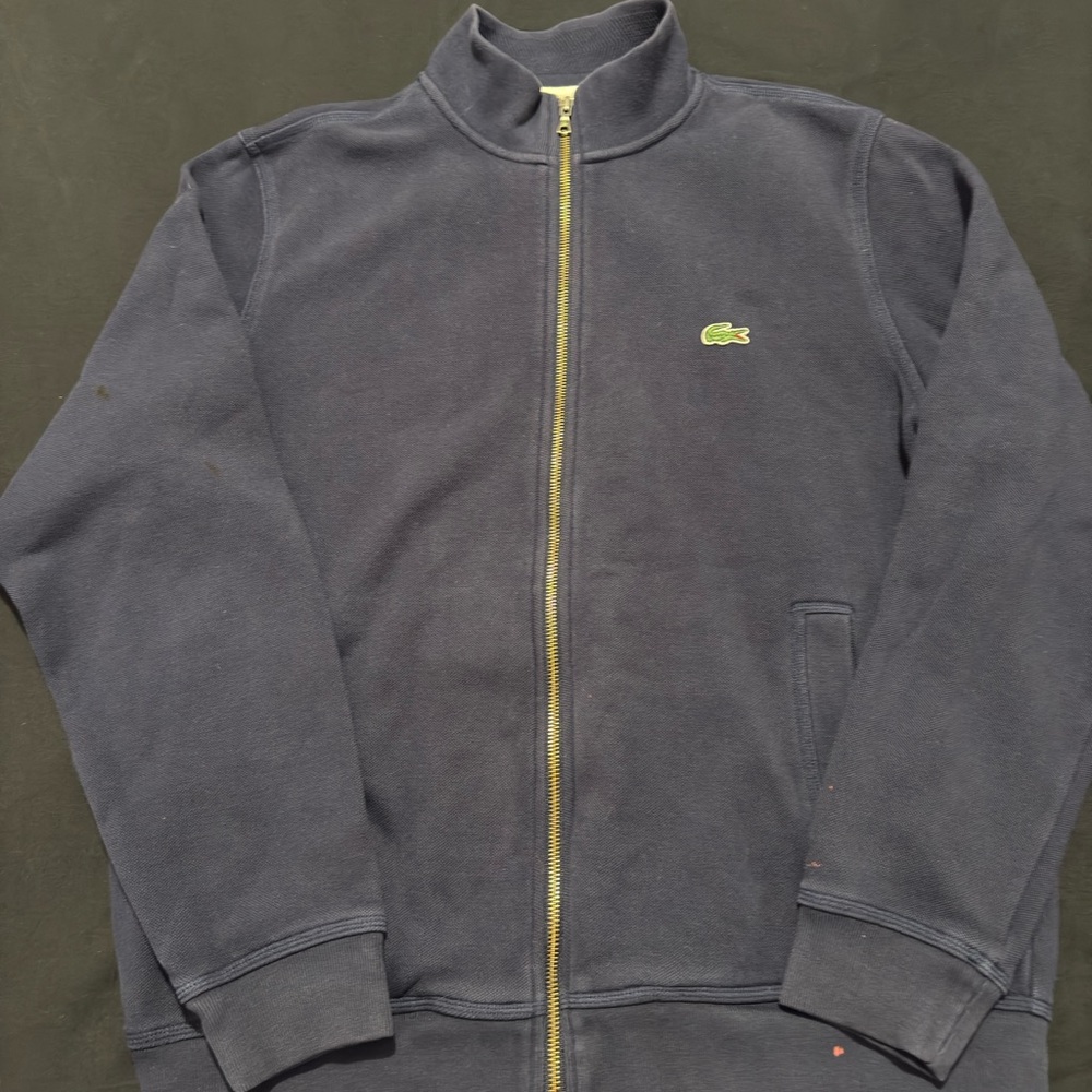Lacoste Jacket Mens Large 4 Blue Jacket Full Zip Old Money Preppy Casual Modern